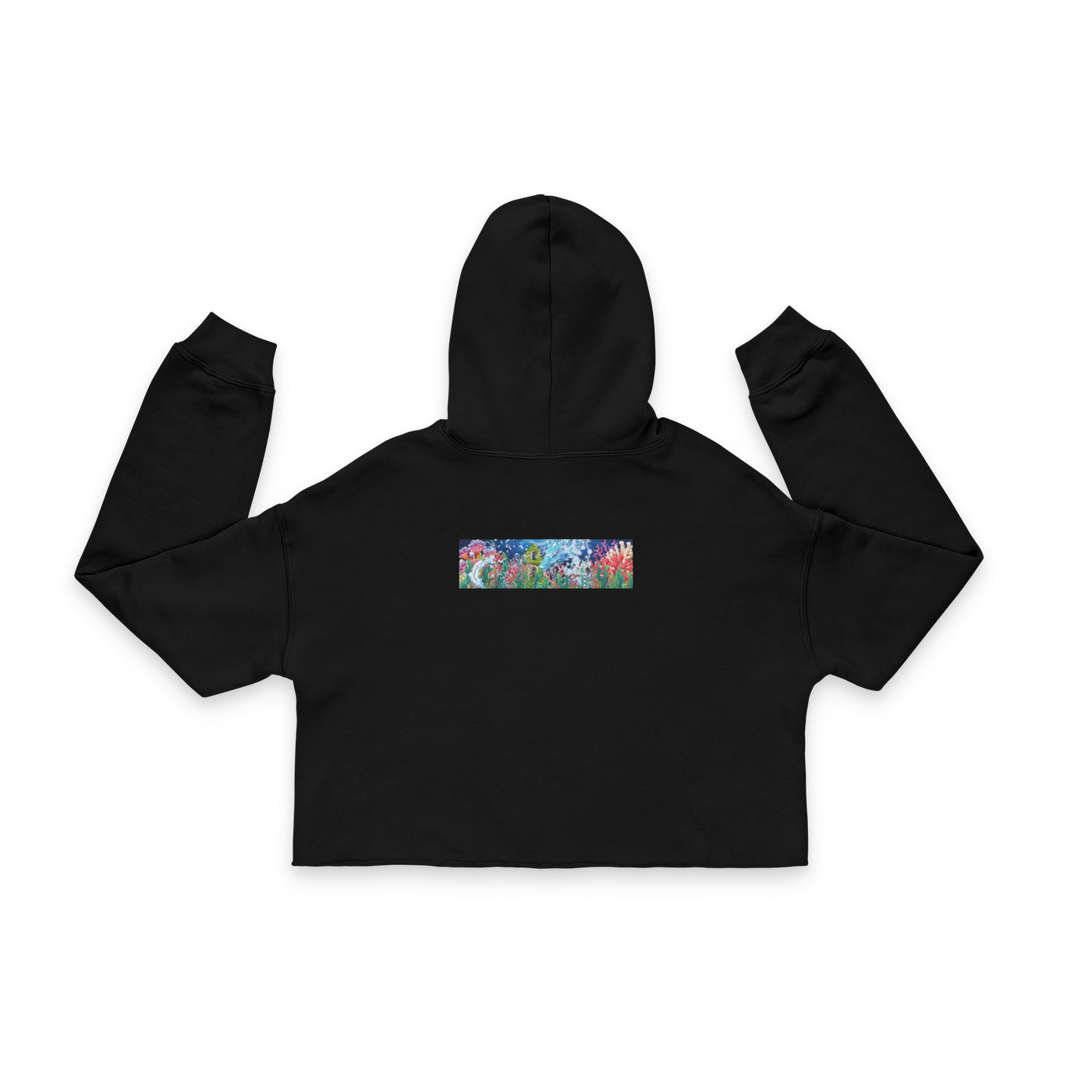 Premium Water Black Cropped Street wear Hoodie