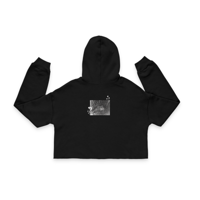 Women’s black cropped streetwear hoodie