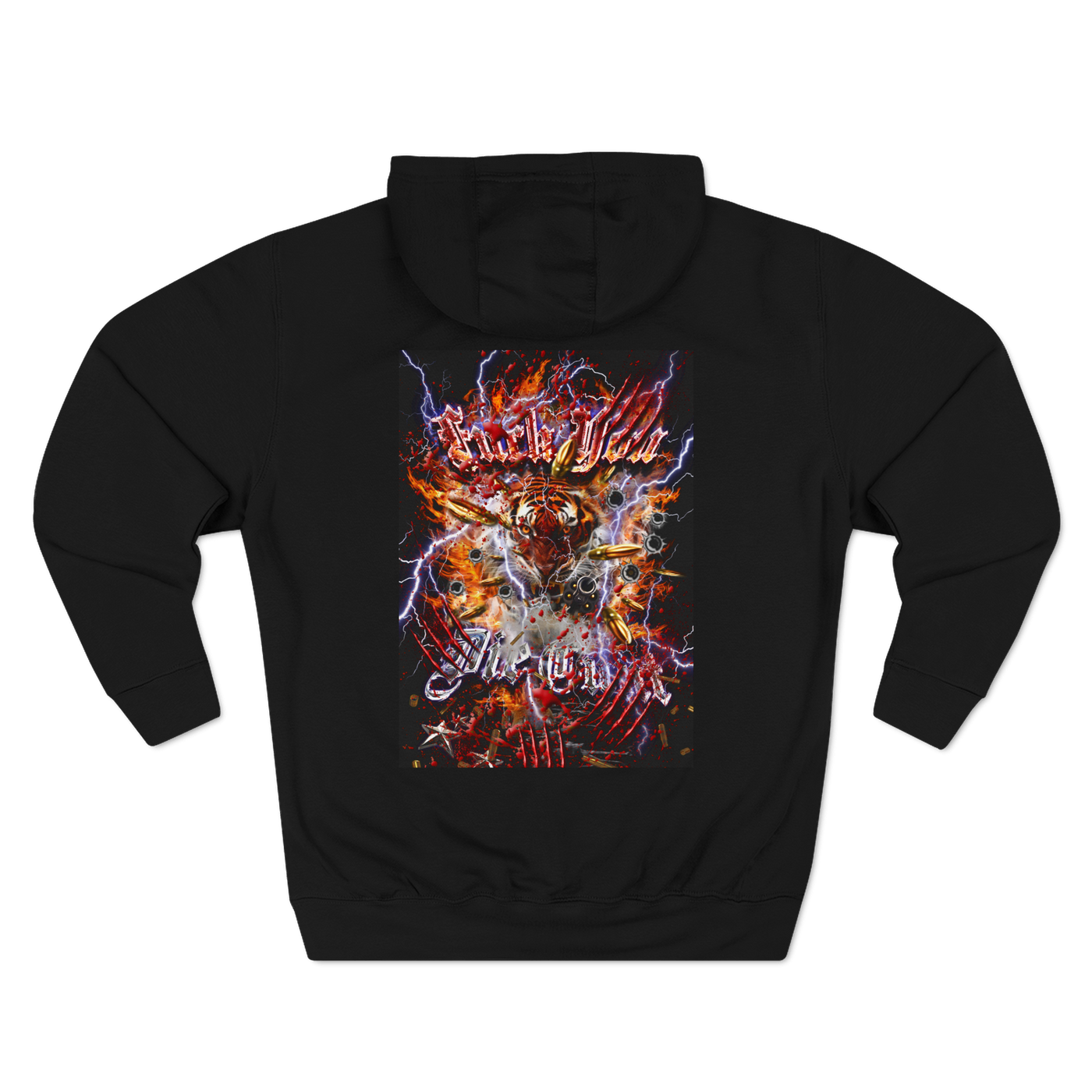 Premium Tiger Attack Black Hoodie for men and women