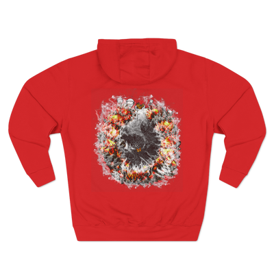 Burning Skull Red streetwear hoodie for men and women