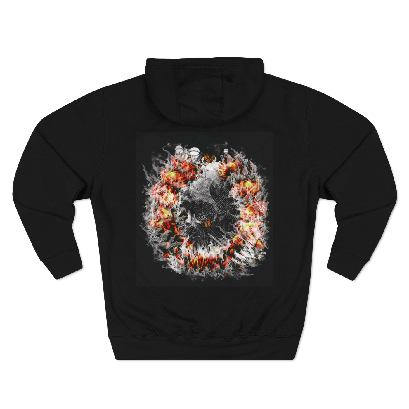 Burning Skull Black streetwear hoodie for men and women