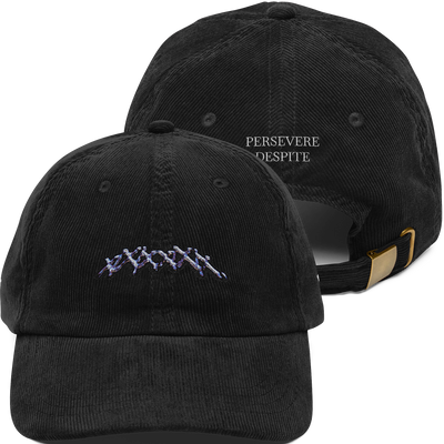 ☆Black Purple Embroidery Logo Vintage Corduroy Cap☆ - Nathansales.art