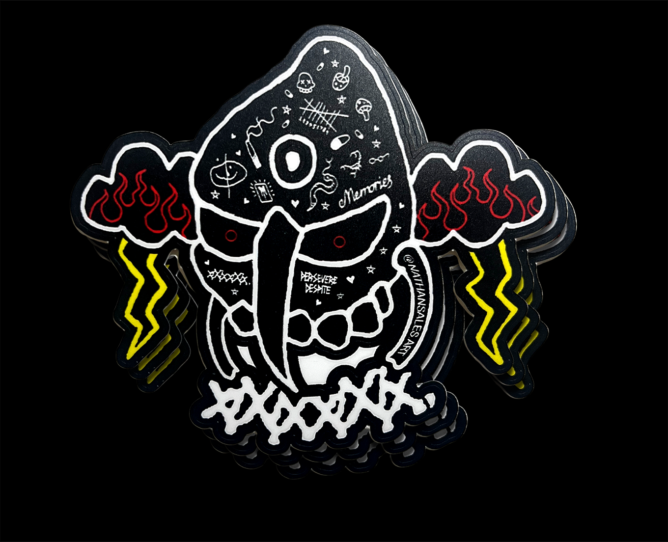 🔥 Fire Skull Decal