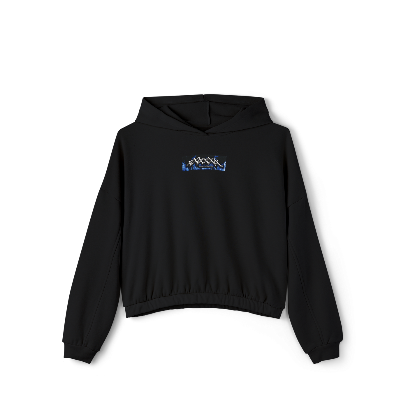 🌊Premium Water Black Cinched Bottom Hoodie