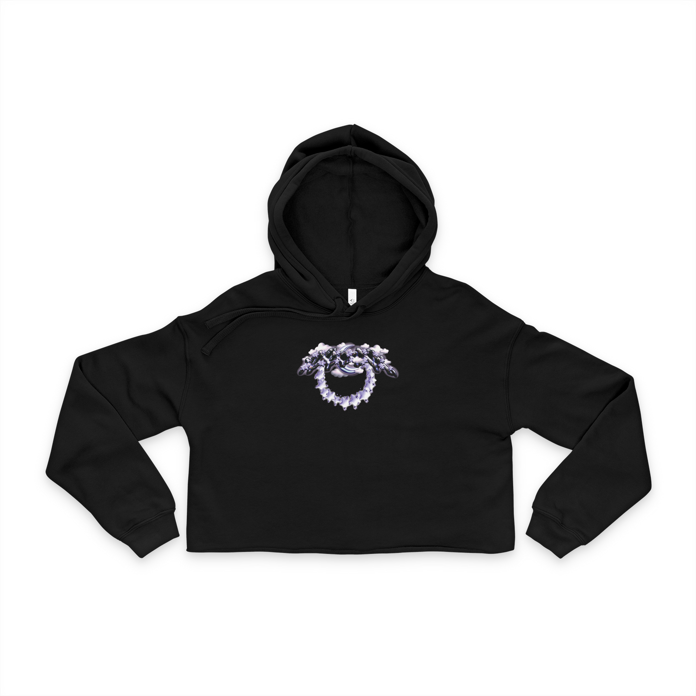 Women’s cropped fleece hoodie with raw hem design