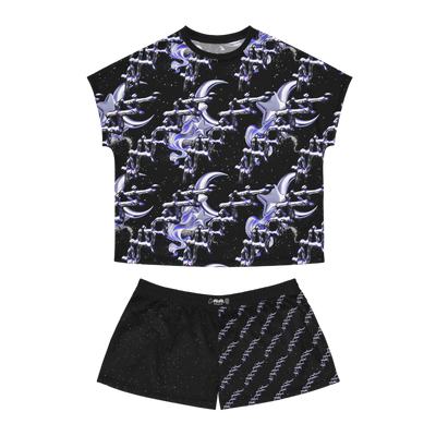 mystical dream pajama set with celestial print and cotton collar