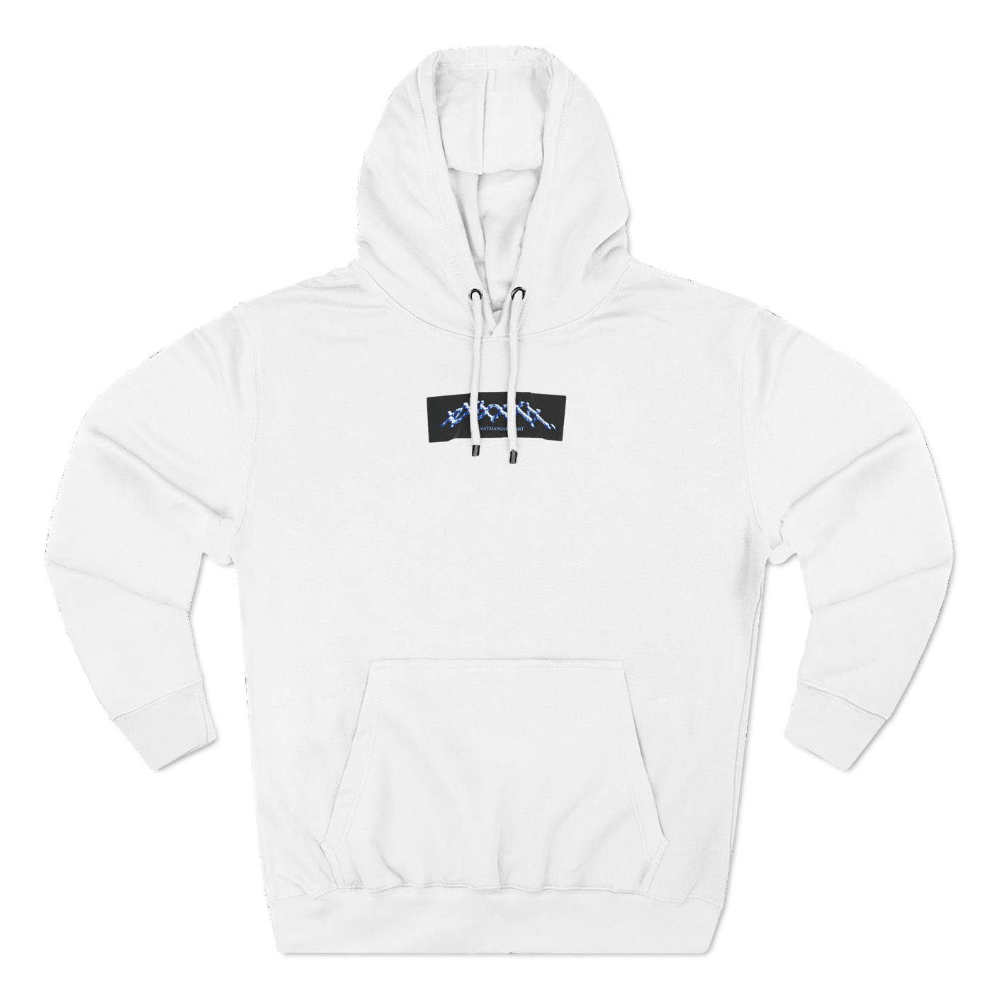 premium white hoodie with UFO design