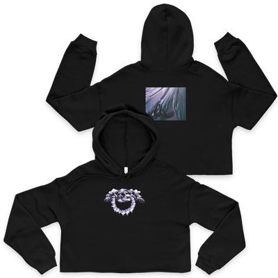 Women’s cropped fleece hoodie with raw hem design