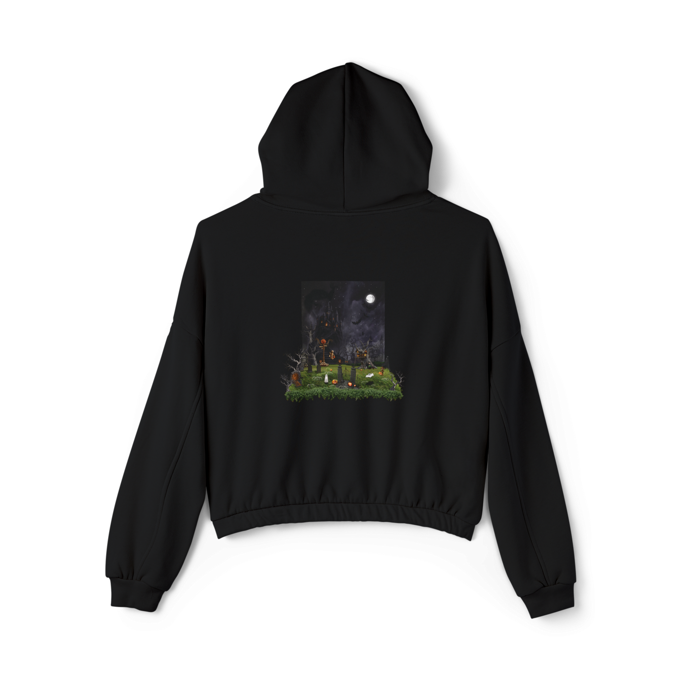 🎃Premium Pumpkin Black Cinched Bottom Hoodie