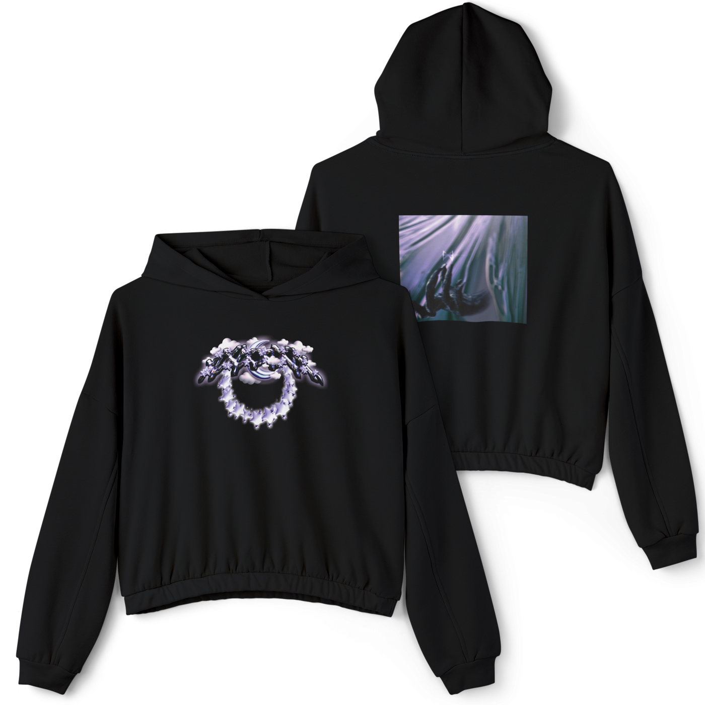 ☁️Premium Dream Black Cinched Bottom Hoodie