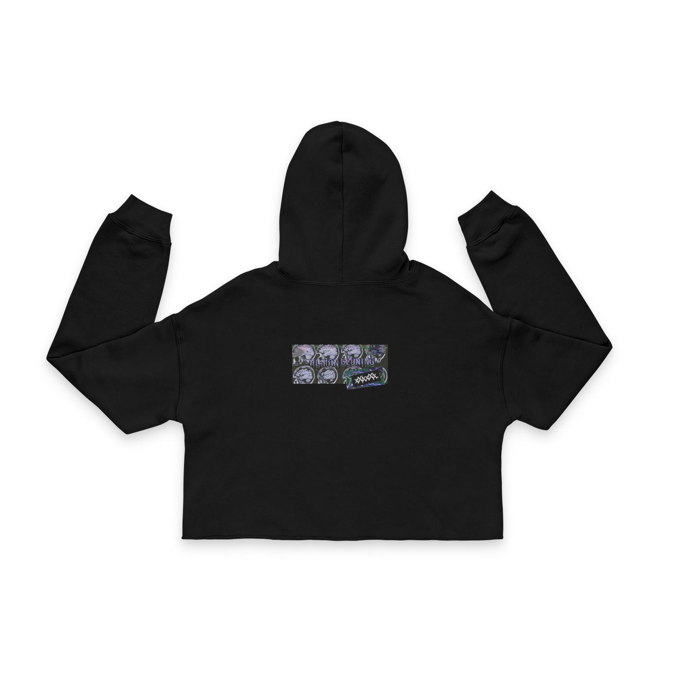 🧬Black Cropped Hoodie - Nathansales.art
