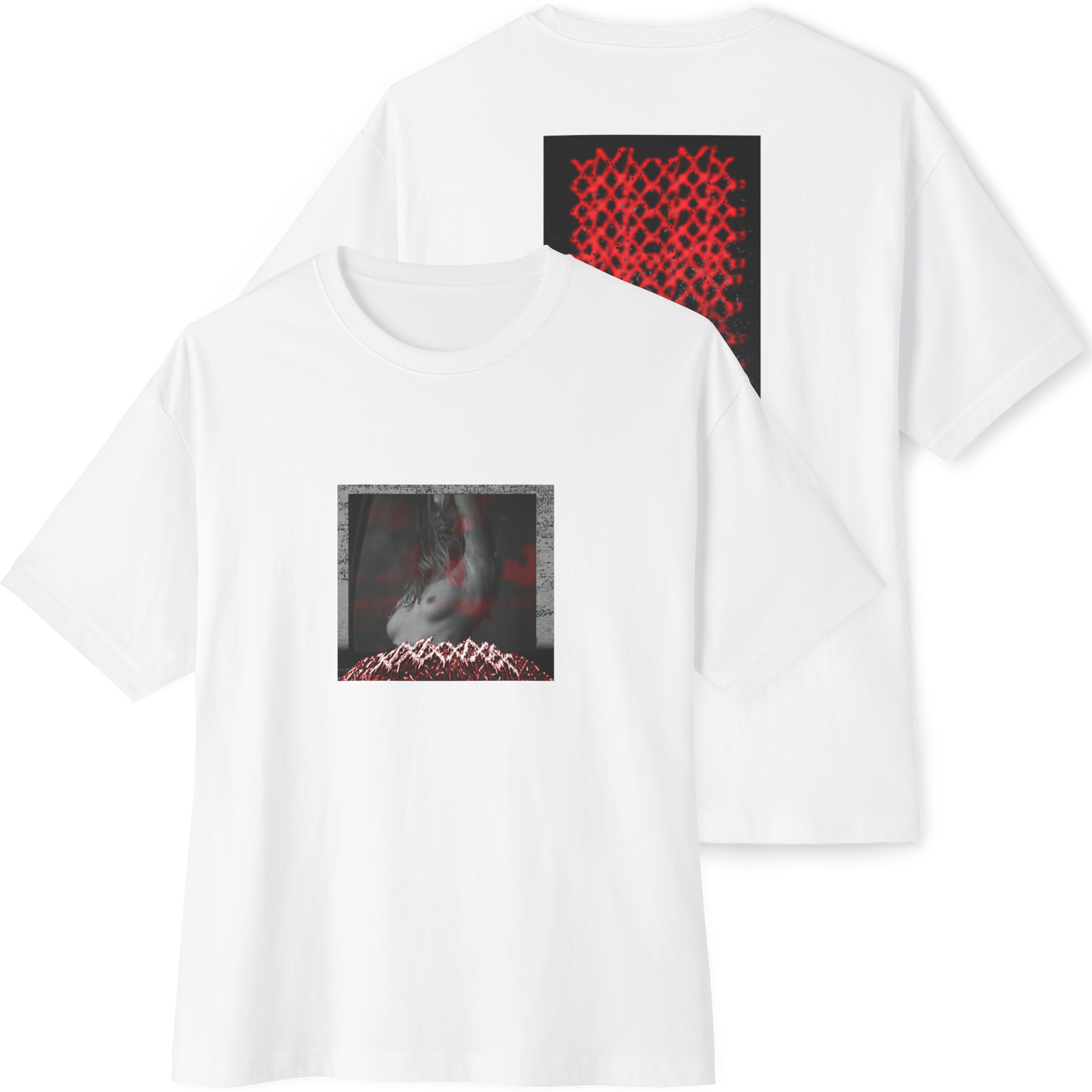 🟥White Unisex Oversized Boxy Tee