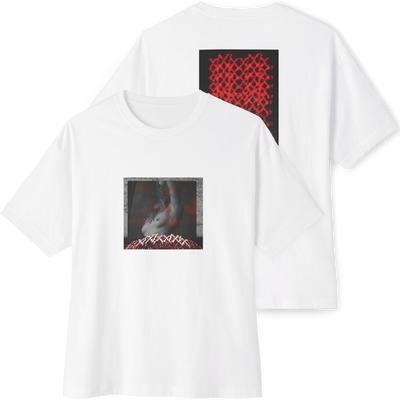 🟥White Unisex Oversized Boxy Tee