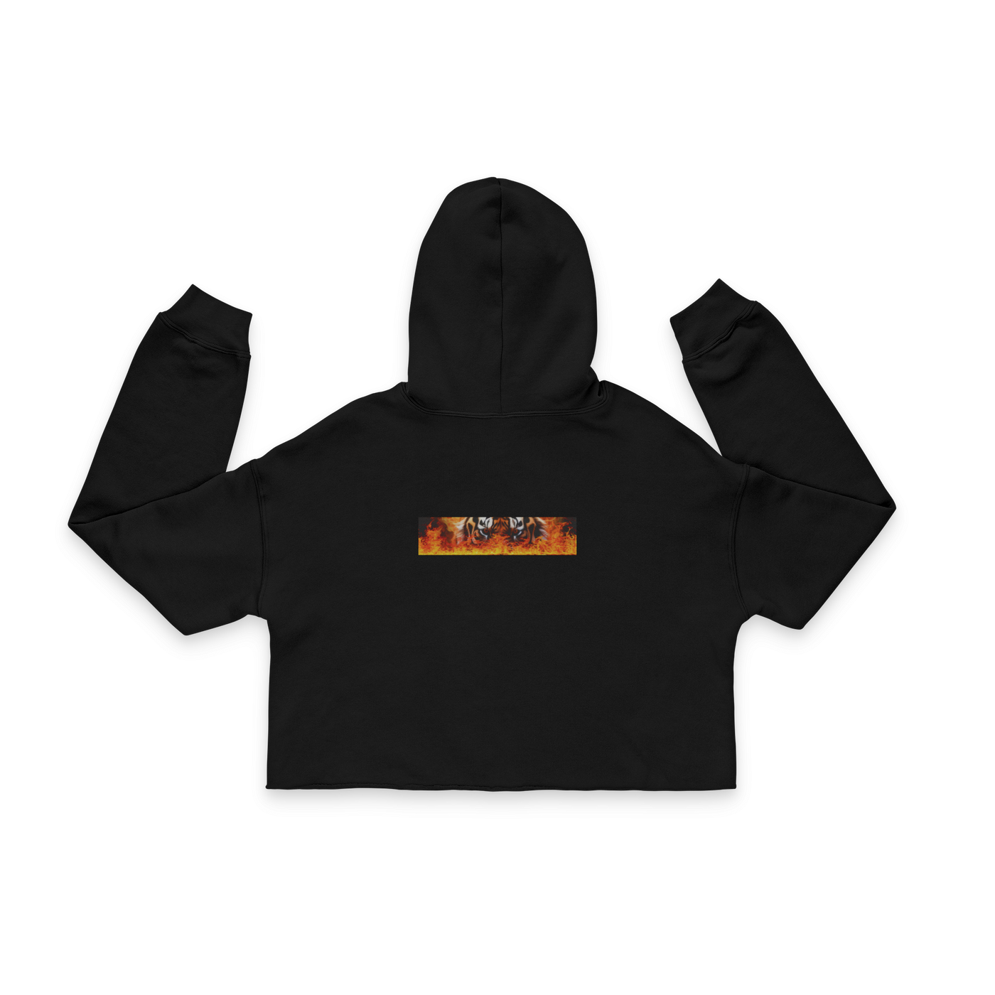Trendy Tiger black cropped hoodie